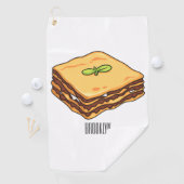 Lasagna cartoon illustratie golfhanddoek (Insitu)