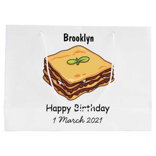Lasagna cartoon illustratie groot cadeauzakje (Achterkant)