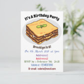 Lasagna cartoon illustratie kaart (Staand voorkant)