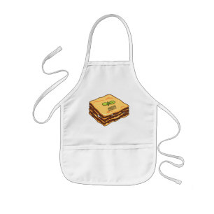 Lasagna cartoon illustratie kinder schort