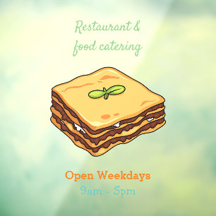 Lasagna cartoon illustratie raamsticker