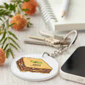 Lasagna cartoon illustratie sleutelhanger (Voorkant Rechts)