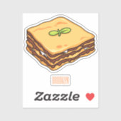 Lasagna cartoon illustratie sticker (Vel)
