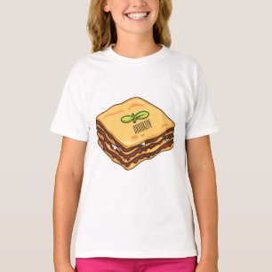 Lasagna cartoon illustratie t-shirt