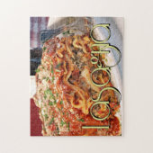 Lasagna-diner in het Italiaanse restaurant Legpuzzel (Verticaal)
