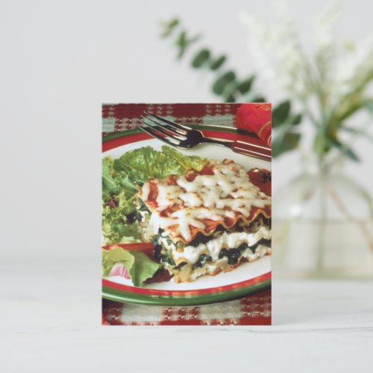 Lasagna Dinner Briefkaart (Staand voorkant)