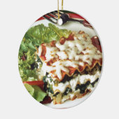 Lasagna Dinner Keramisch Ornament (Links)