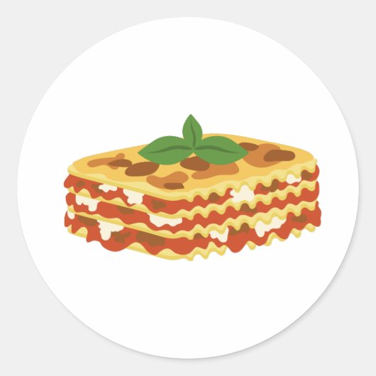 Lasagna Ronde Sticker (Voorkant)