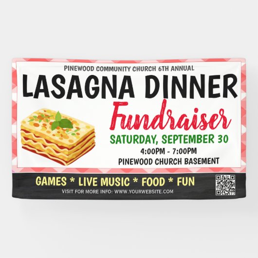 Lasagne diner fondsenwerving Banner (Horizontaal)