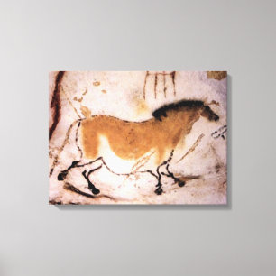 Lascaux Dun Horse - Prehistorisch schilderij op do Canvas Afdruk