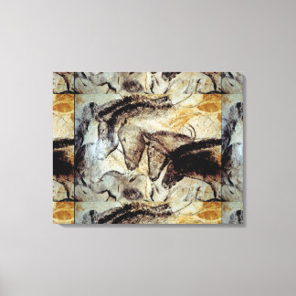 Lascaux Grotschildering van paarden op doek Canvas Afdruk