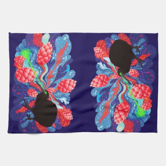 Lase kiwi hop explosie theedoek (Horizontaal)