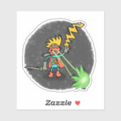 Laser Boy Comic Book Style Sticker (Vel)