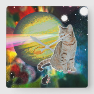Laser-Cat-muis Vierkante Klok