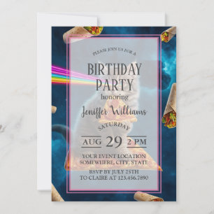 Laser Cat Pizza Party Kaart