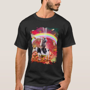 Laser Eyes Space Cat Op Llama Koe - Rainbow Pullov T-shirt