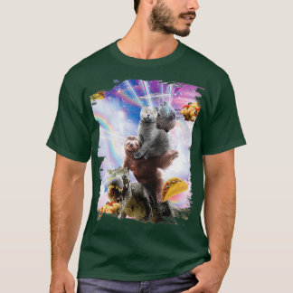 Laser Eyes Space Guinea Pig Cat Sloth Dinosaur T-shirt