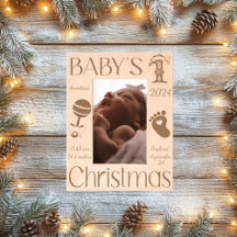 Laser geëtste Baby 1e kerst | Afbeelding Lijst