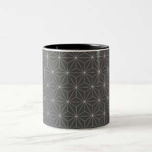 Laser GeoMetric Grey White Tweekleurige Koffiemok