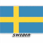 Laser gesneden vinyl Zweedse vlag. Sticker (Voorkant)