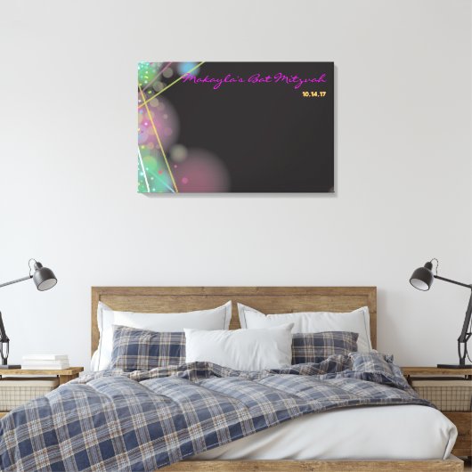 LASER GLOW Bar Bat Mitzvah Inlogbord Canvas Afdruk (Insitu (Slaapkamer))
