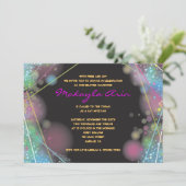 LASER GLOW in de DARK Bar Bat Mitzvah Uitnodiging (Staand voorkant)