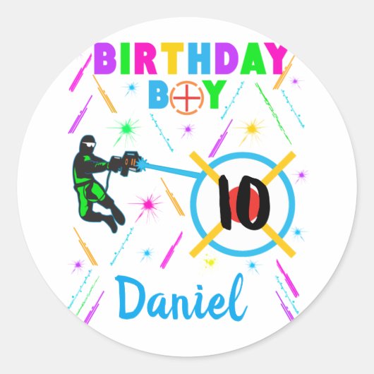 Laser Label Birthday Boy Party Gamer Gaming (Voorkant)