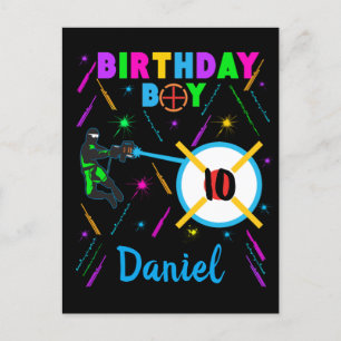 Laser Label Birthday Boy Party Gamer Gaming Briefkaart