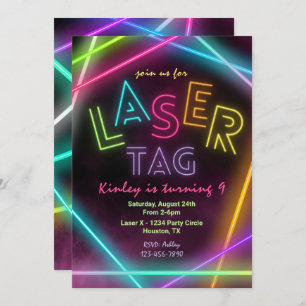 Laser Label Birthday Invitation   Label met lasers Kaart