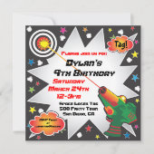 Laser Label Birthday Party Invitation Kaart (Voorkant)