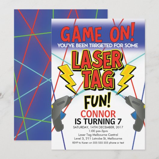 Laser Label Birthday Party Invitation Kaart (Voorkant / Achterkant)