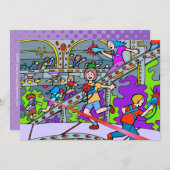 Laser Label Birthday Party Invitation Kaart (Voorkant / Achterkant)