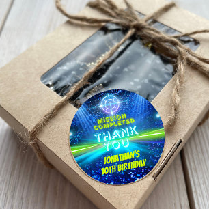 Laser Label Blauw Groen Neon Glow Boys Bedankt