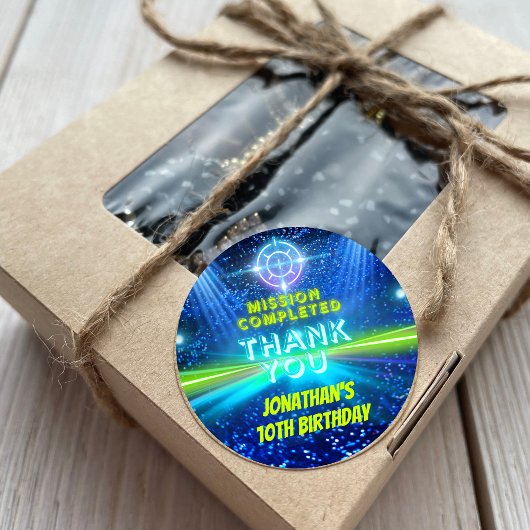 Laser Label Blauw Groen Neon Glow Boys Bedankt