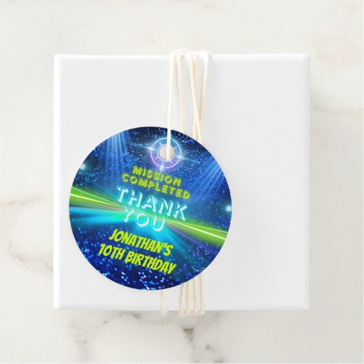 Laser Label Blauw Groen Neon Glow Boys Bedankt (In situ)