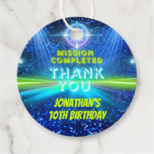 Laser Label Blauw Groen Neon Glow Boys Bedankt (Voorkant)