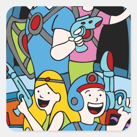 Laser Label Family Party Cartoons (Voorkant)