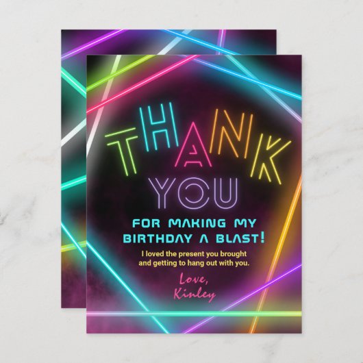 Laser Label Hartelijk dank | Meislaserpartij bij h Bedankkaart (Voorkant / Achterkant)