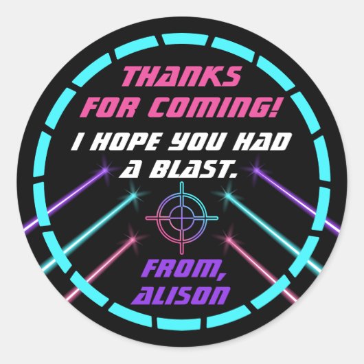 Laser Label Meisjes Neon Verjaardagsfeestje Favor  (Voorkant)