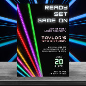 Laser Label Neon Light Verjaardagsfeest Kaart