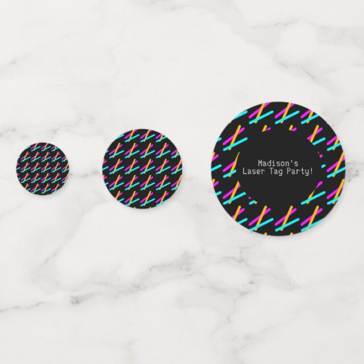 Laser Label Party Table Confetti Neon Birthday Dec (Voorkanten)