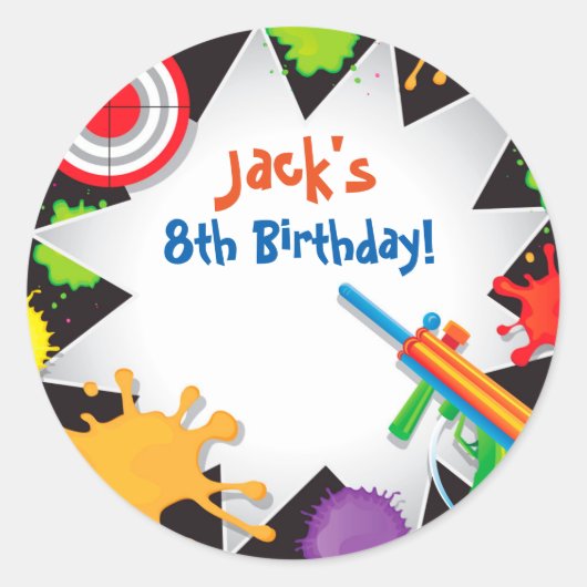 Laser Label verfbal verjaardagsgunst Stickers (Voorkant)