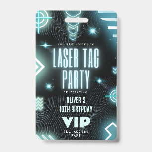 Laser label verjaardagsfeestuitnodiging VIP Badge