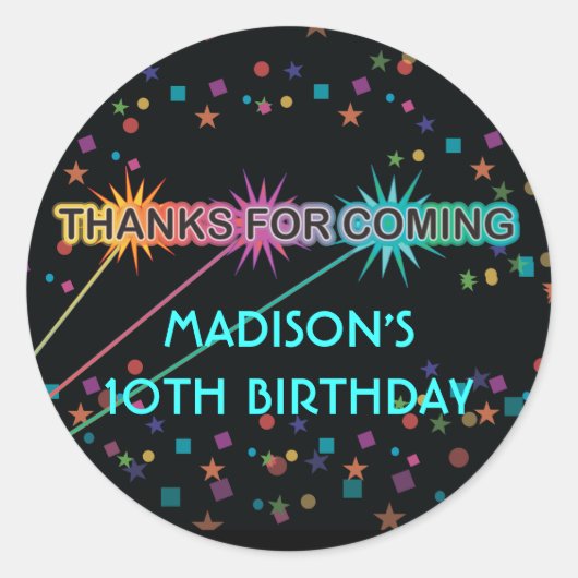 Laser Lettres de balise Merci rond Favor Sticker (Devant)