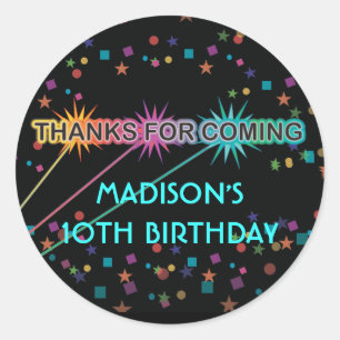 Laser Lettres de balise Merci rond Favor Sticker