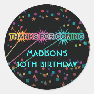 Laser Lettres de balise Merci rond Favor Sticker