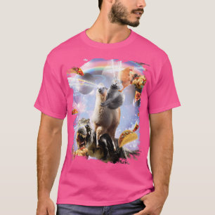 Laser Ogen Ruimte Kip Kat Llama Dinosaurus T-shirt