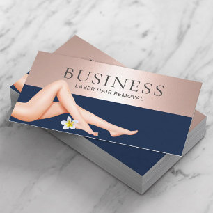Laser Ontharing Huidverzorging Navy & Rose Gold SP Visitekaartje