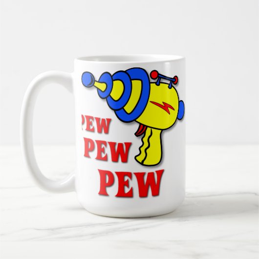 Laser Pistool Pew Pew Pew Grappige Mok (Links)
