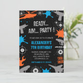 Laser tag d'anniversaire invitations guerre d'arme (Debout devant)